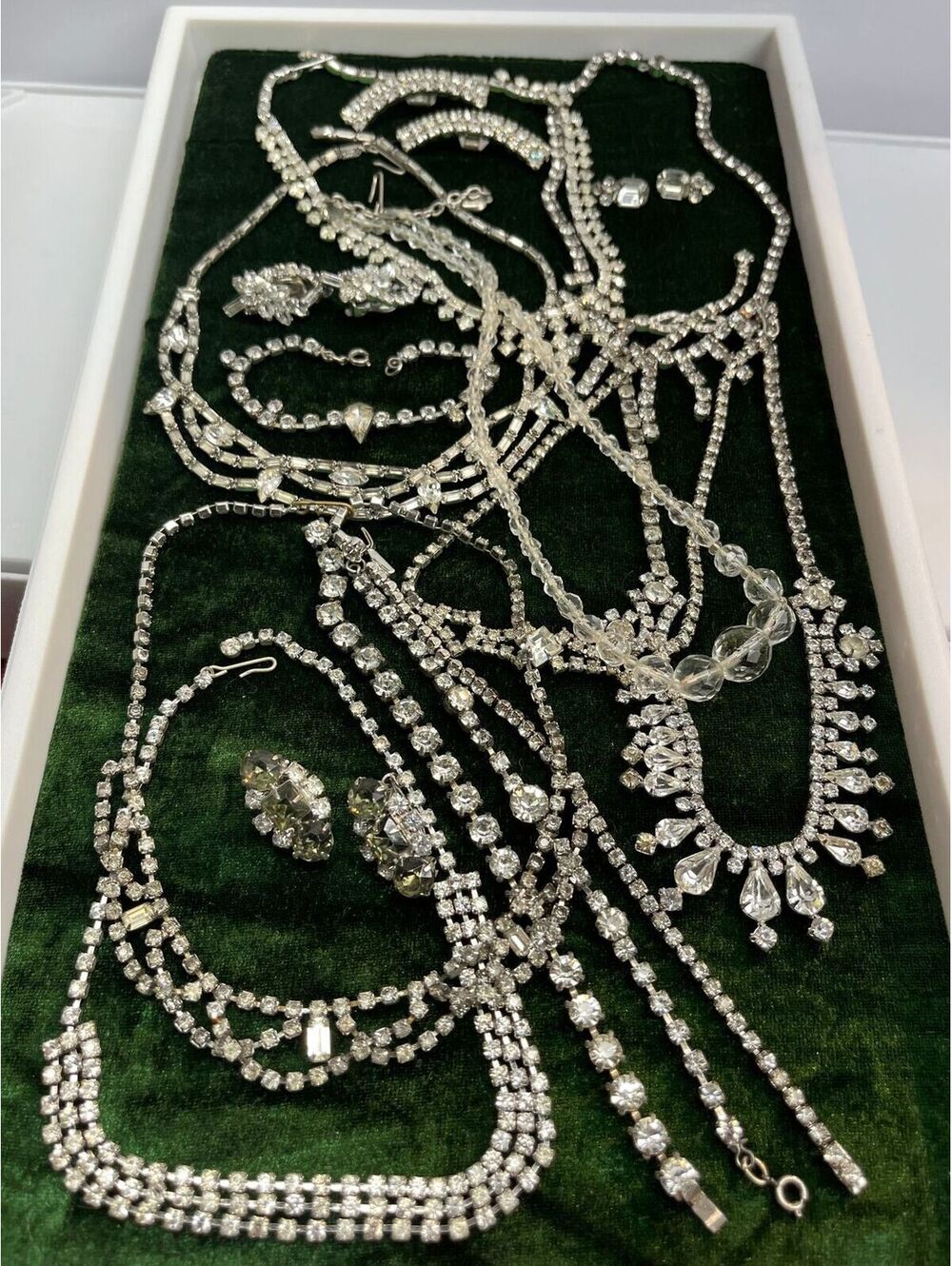 1950-60’s Jewelry Lot Glass & Paste 20 Pieces See Description For Details